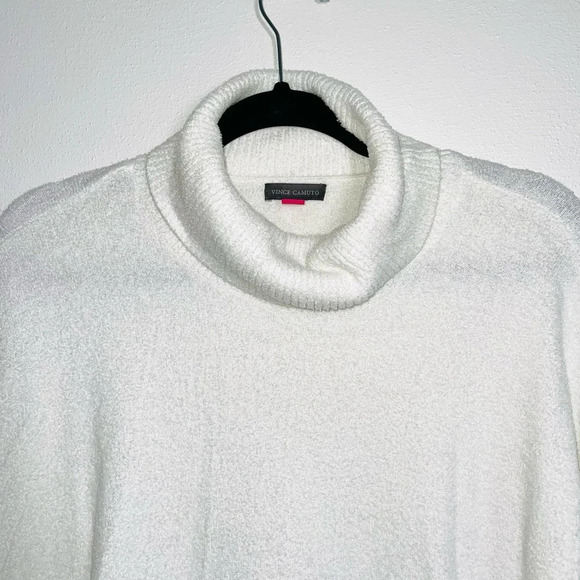 Vince Camuto White & Black Striped Chenille Turtleneck Sweater Xlarge Women’s - Picture 2 of 10